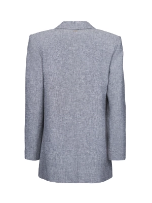 Жакет в сером цвете прямого кроя на двух пуговицах с лого бренда Armani Exchange