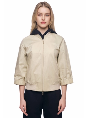 Куртка в бежевом цвете с укороченным рукавом и резинкой на поясе Armani Exchange