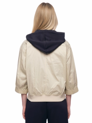 Куртка в бежевом цвете с укороченным рукавом и резинкой на поясе Armani Exchange