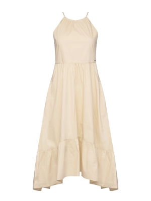 Платье в бежевом цвете на тонких лямках свободного кроя Armani Exchange