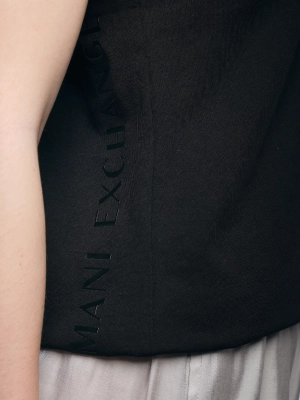 Футболка с круглым вырезом в темно-синем цвете прямого кроя с логотипом Armani Exchange