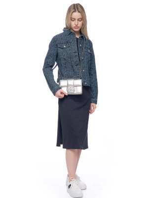 Джинсовая куртка в темно-синем цвете прямого кроя на пуговицах Armani Exchange
