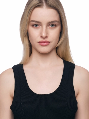 Платье длины миди в черном цвете на широких лямках Armani Exchange
