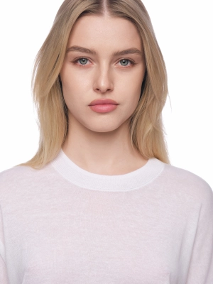 Футболка из плотного трикотажа в молочном цвете свободного кроя Armani Exchange