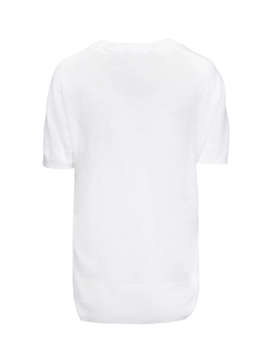 Футболка из плотного трикотажа в молочном цвете свободного кроя Armani Exchange