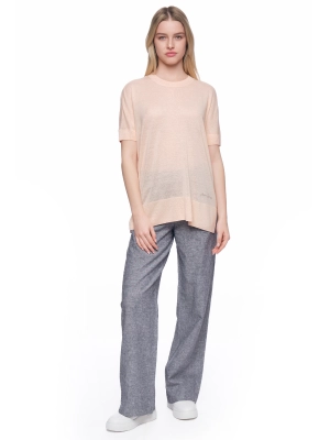 Футболка из плотного трикотажа в розовом цвете свободного кроя Armani Exchange