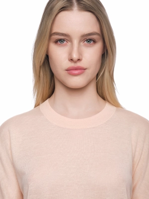 Футболка из плотного трикотажа в розовом цвете свободного кроя Armani Exchange