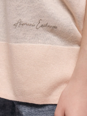 Футболка из плотного трикотажа в розовом цвете свободного кроя Armani Exchange