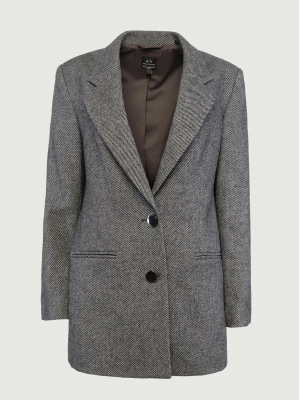 Жакет в сером цвете прямого кроя Armani Exchange