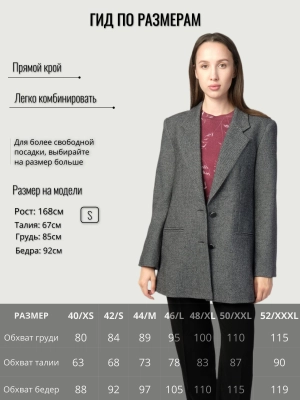 Жакет в сером цвете прямого кроя Armani Exchange