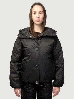 Куртка в черном цвете с капюшоном на металлических заклепках Armani Exchange