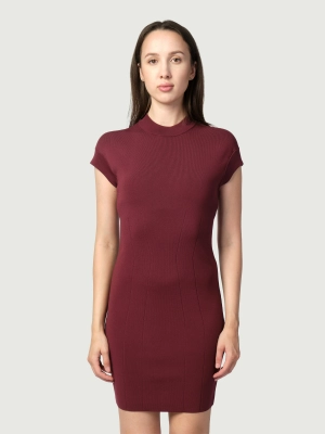 Платье-футляр Armani Exchange в бордовом цвете из эластичного материала