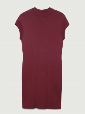 Платье-футляр Armani Exchange в бордовом цвете из эластичного материала