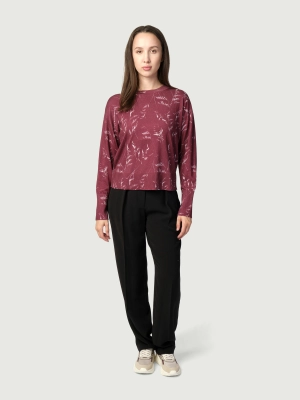 Джемпер в бордовом цвете Armani Exchange прямого кроя с цветочным узором