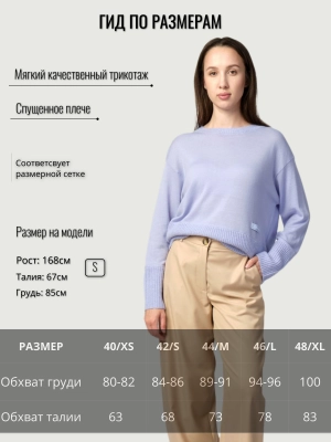 Джемпер Armani Exchange в сиреневом цвете со спущенной линией плеча и резинкой на руковах