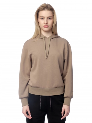 Худи бежевого цвета без логотипов Armani Exchange