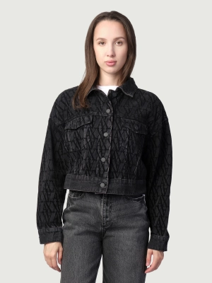 Куртка джинсовая укороченная Armani Exchange с логоманией