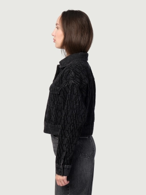 Куртка джинсовая укороченная Armani Exchange с логоманией