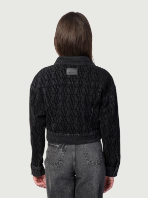 Куртка джинсовая укороченная Armani Exchange с логоманией