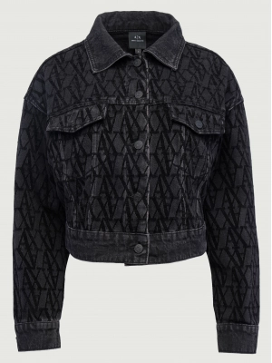 Куртка джинсовая укороченная Armani Exchange с логоманией