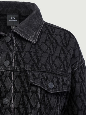 Куртка джинсовая укороченная Armani Exchange с логоманией