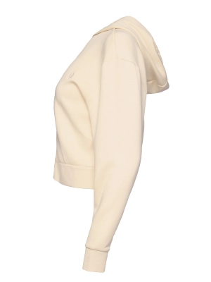 Толстовка в бежевом цвете на молнии с капюшоном и логотипом бренда Armani Exchange