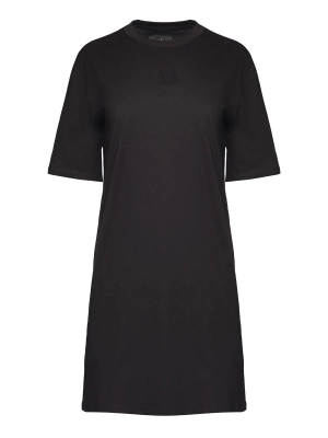 Платье футболка в черном цвете длины миди Armani Exchange