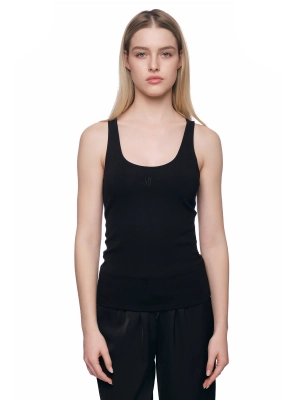 Топ в черном цвете на брителях приталенного кроя Armani Exchange