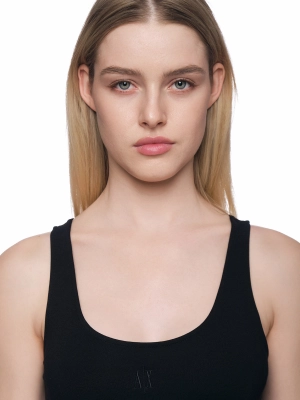 Топ в черном цвете на брителях приталенного кроя Armani Exchange