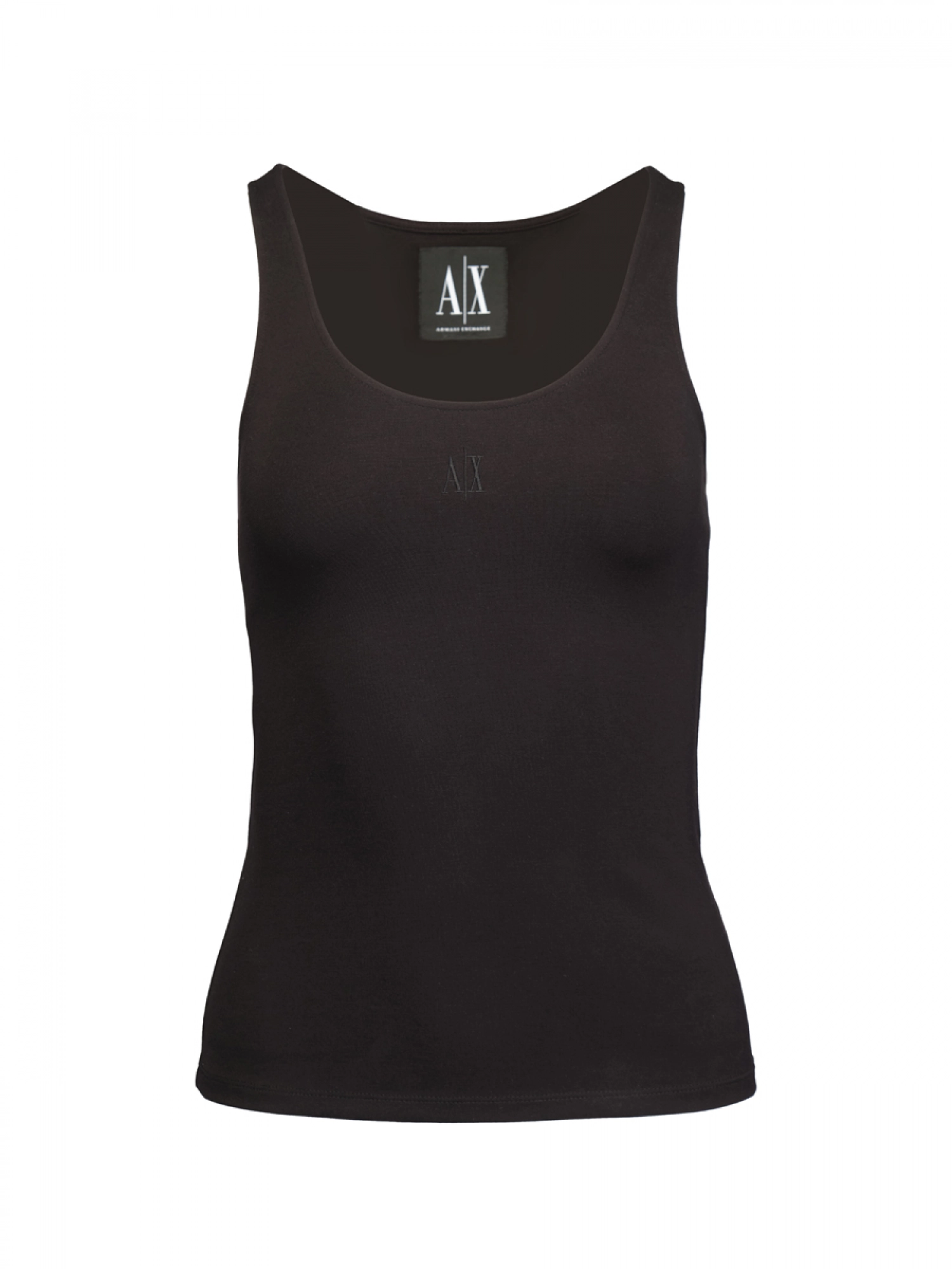 Топ в черном цвете на брителях приталенного кроя Armani Exchange