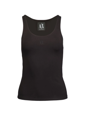 Топ в черном цвете на брителях приталенного кроя Armani Exchange