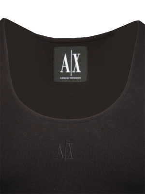 Топ в черном цвете на брителях приталенного кроя Armani Exchange