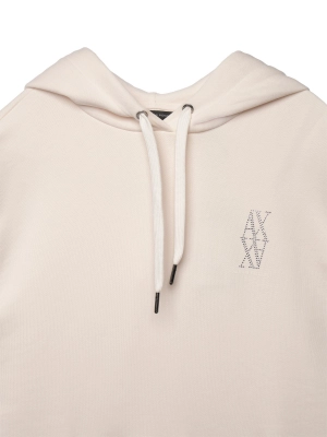 Худи без рукавов молочного цвета Armani Exchange