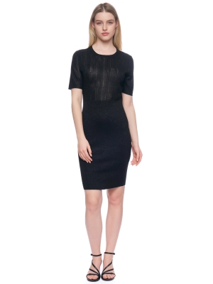 Платье карандаш в черном цвете с коротким рукавом длины мини Armani Exchange