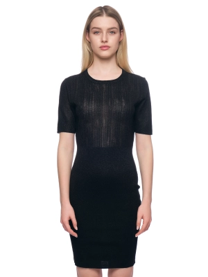 Платье карандаш в черном цвете с коротким рукавом длины мини Armani Exchange