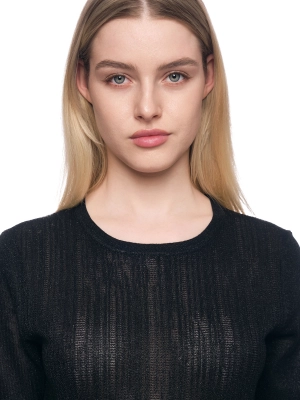Платье карандаш в черном цвете с коротким рукавом длины мини Armani Exchange