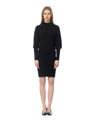 Черное трикотажное платье с рукавом Armani Exchange