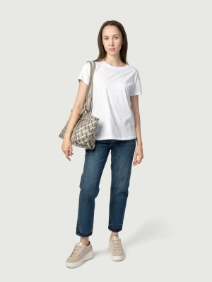 Футболка в белом цвете прямого кроя Armani Exchange