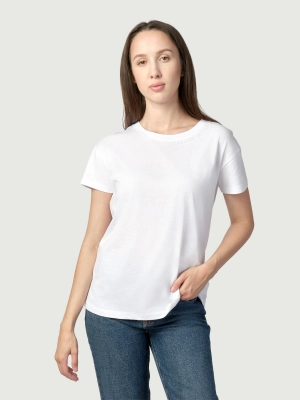Футболка в белом цвете прямого кроя Armani Exchange