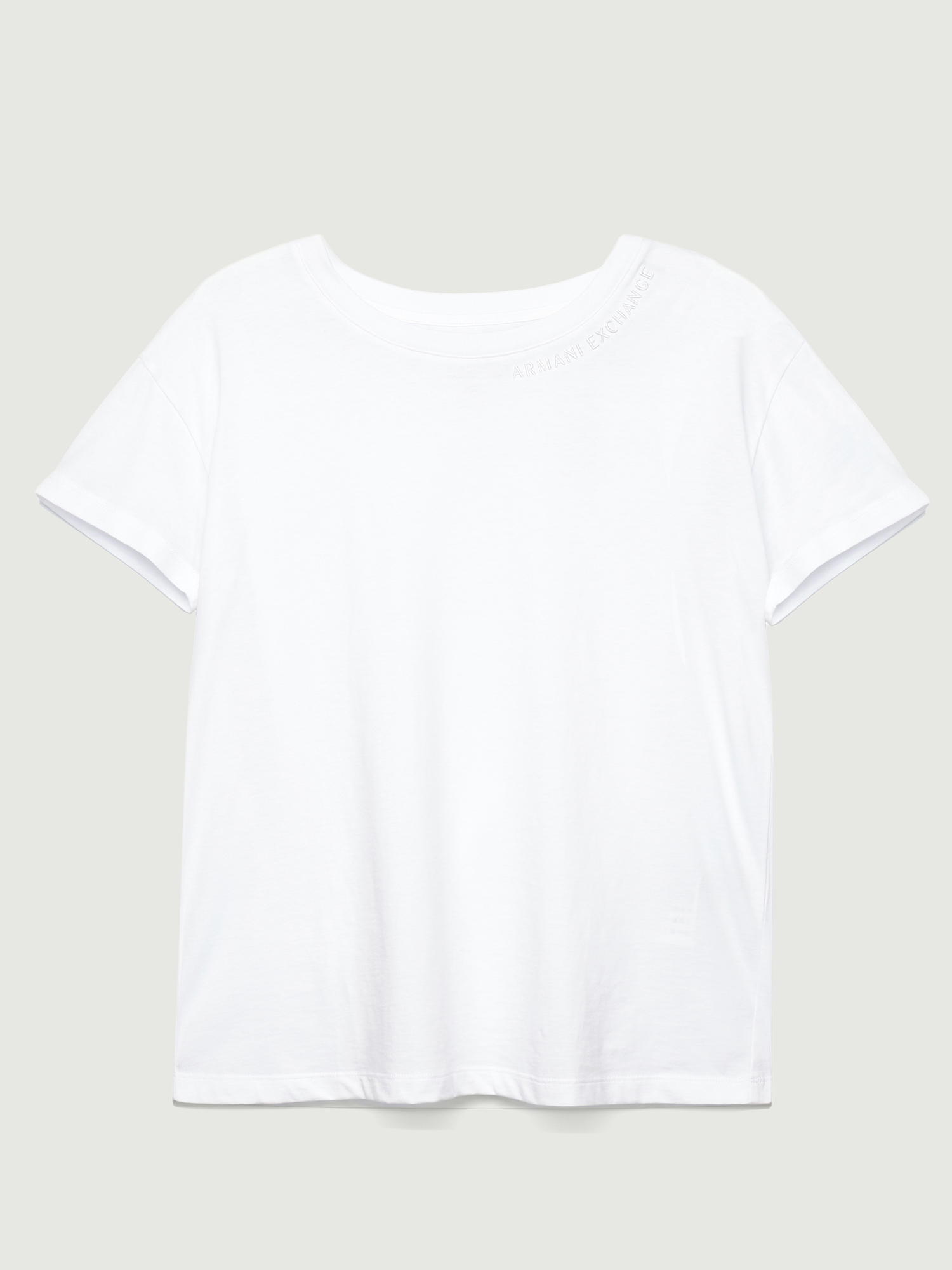 Футболка в белом цвете прямого кроя Armani Exchange