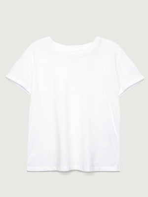 Футболка в белом цвете прямого кроя Armani Exchange