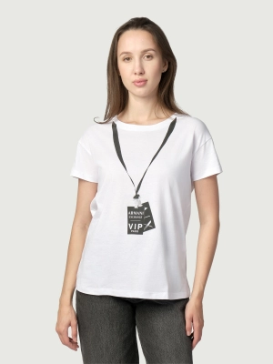 Футболка Armani Exchange прямого кроя в белом цвете с принтом
