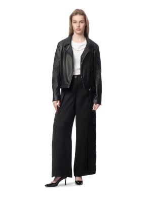 Куртка косуха из эко кожи в черном цвете Armani Exchange