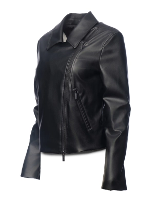 Куртка косуха из эко кожи в черном цвете Armani Exchange