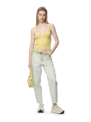 Трикотажный топ лимонного цвета Armani Exchange
