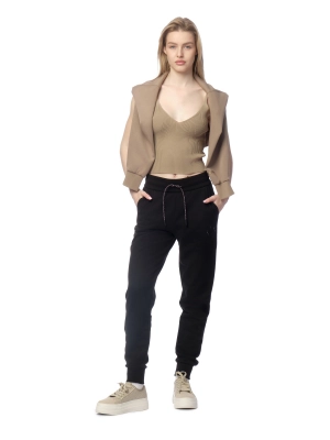 Трикотажный топ бежевого цвета Armani Exchange