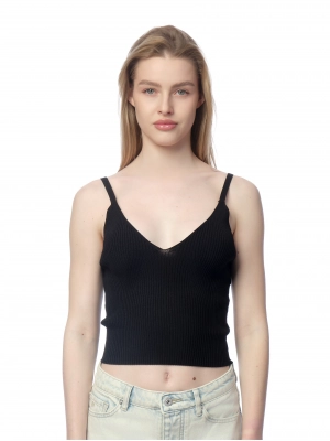 Трикотажный топ черного цвета Armani Exchange