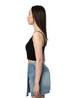 Топ в черном цвете Armani Exchange на тонких лямках