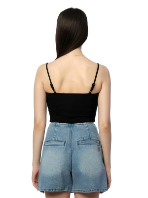 Топ в черном цвете Armani Exchange на тонких лямках