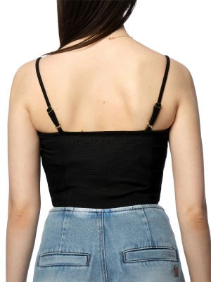 Топ в черном цвете Armani Exchange на тонких лямках